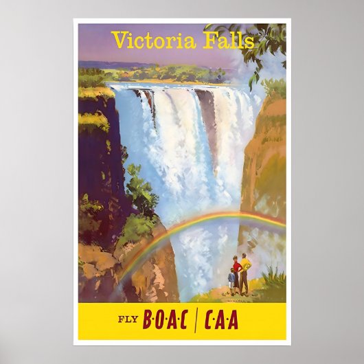 Afrika Wandkunst Victoriafälle Reiseplakat Poster (Vorne)