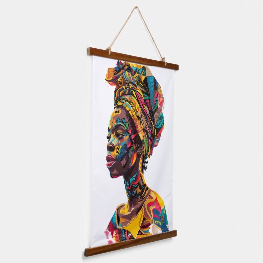 AFRIKA WANDTEPPICH MIT HOLZRAHMEN (Gewinkelt)