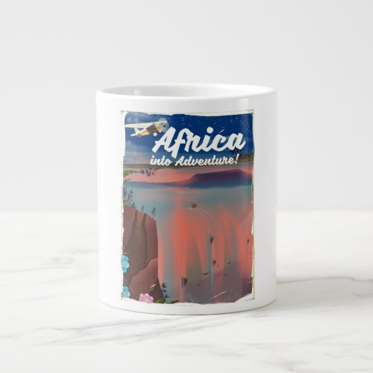Afrika-Wasserfall-Abenteuerposter Jumbo-Tasse (Vorderseite)
