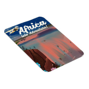 Afrika-Wasserfall-Abenteuerposter Magnet