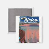 Afrika-Wasserfall-Abenteuerposter Magnet (Vorderseite/Rückseite)