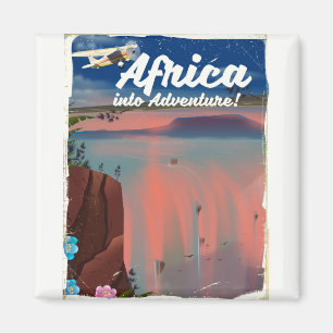 Afrika-Wasserfall-Abenteuerposter Magnet