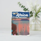 Afrika-Wasserfall-Abenteuerposter Postkarte (Stehend Vorderseite)