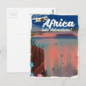 Afrika-Wasserfall-Abenteuerposter Postkarte (Vorne/Hinten)