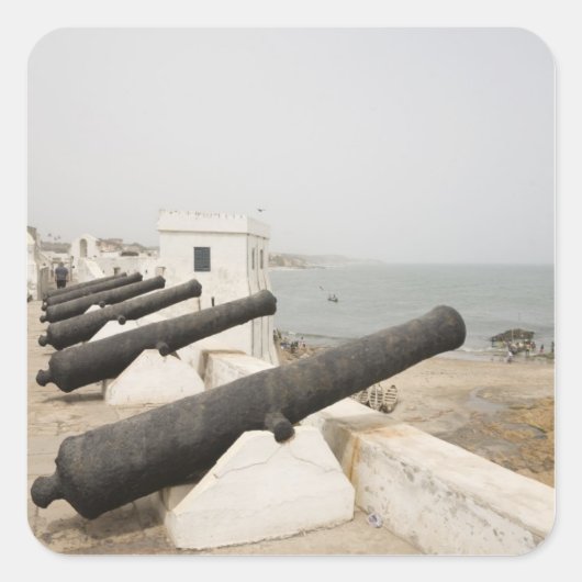 Afrika, Westafrika, Ghana, Elmina Kanonenkarte Quadratischer Aufkleber (Vorderseite)