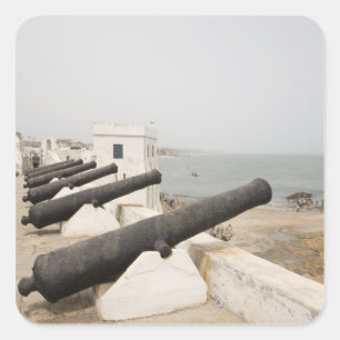 Afrika, Westafrika, Ghana, Elmina Kanonenkarte Quadratischer Aufkleber