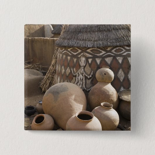 Afrika, Westafrika, Ghana, Sirigu. handgefertigt Button (Vorderseite)