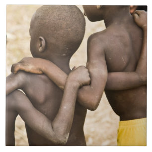 Afrika, Westafrika, Ghana, Yendi. Naher Schuss Fliese