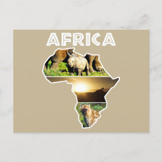 Afrika Wildlife Continent Collage Feiertagspostkarte