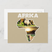 Afrika Wildlife Continent Collage Feiertagspostkarte (Vorne/Hinten)