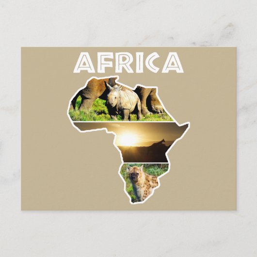 Afrika Wildlife Continent Collage Feiertagspostkarte (Vorderseite)