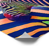 Afrika zebra Schwarz-weiß Poster (Ecke)