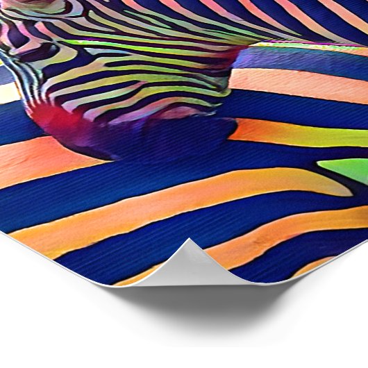 Afrika zebra Schwarz-weiß Poster (Ecke)