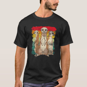 Afrika Zoo Tier Retro Erdmännchen T-Shirt