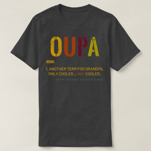 Afrikaans Opa Oupa Funny Definition Cool Retro T-Shirt (Design vorne)