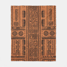 Afrikaanse Mudcloth-Terrakotta-Decke mit individue