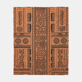 Afrikaanse Mudcloth-Terrakotta-Decke mit individue Fleecedecke