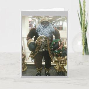 AFRIKANAMERICAN SANTA WISHES FEIERTAGSKARTE