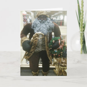 AFRIKANAMERICAN SANTA WISHES FEIERTAGSKARTE