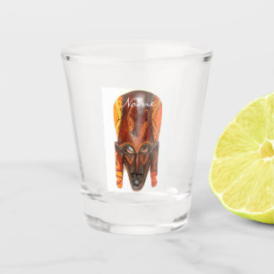 Afrikaner geschnitzte hölzerne Maske Schnapsglas