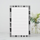 Afrikaner Mudcloth Gewebe mit geometrischen Briefpapier (Stehend Vorderseite)