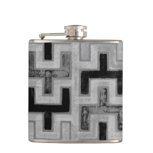 Afrikaner Mudcloth Gewebe mit geometrischen Flachmann