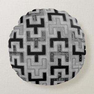 Afrikaner Mudcloth Gewebe mit geometrischen Rundes Kissen