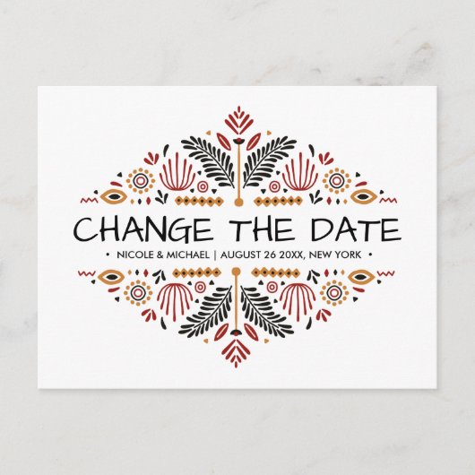 Afrikanerin | Ankara Kente Wedding Wechsel der Plä Ankündigungspostkarte (Vorderseite)