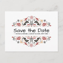 Afrikanerin | Ankara Lizard Wedding Save the date Ankündigungspostkarte