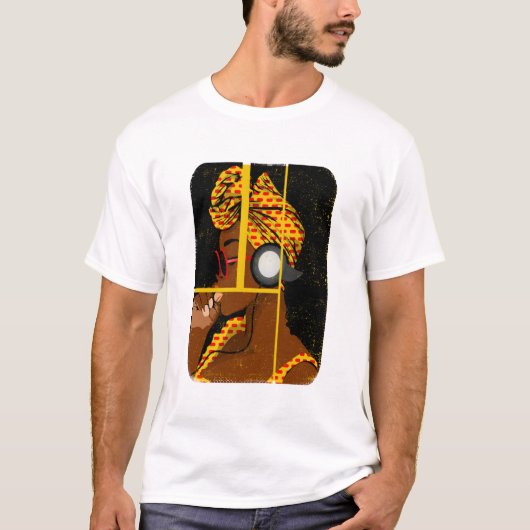 Afrikanerin hört Musik T-Shirt (Vorderseite)