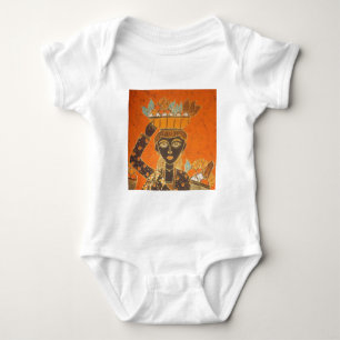 Afrikanerin mit Korb Kunst Druck Baby Strampler