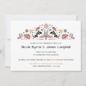 Afrikanerin | Modern Ankara Kente Lizard Wedding Einladung (Vorderseite)