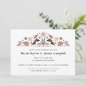 Afrikanerin | Modern Ankara Kente Lizard Wedding Einladung (Stehend Vorderseite)