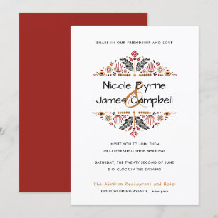 Afrikanerin   Modern Ankara Kente Wedding Einladung