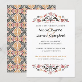 Afrikanerin | Modern Ankara Lizard Wedding Einladung