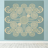 Afrikanisch abstrakt dekoriertes geometrisches Mus Leinwanddruck (Insitu (Holzboden))