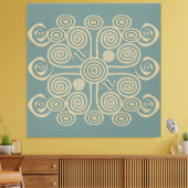 Afrikanisch abstrakt dekoriertes geometrisches Mus Leinwanddruck (Insitu (Wohnzimmer))