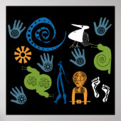 afrikanisch-abstrakt-modernes Muster Poster (Vorne)