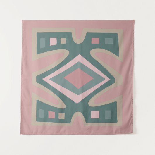 afrikanisch-abstrakt-modernes Muster Wandteppich (Vorderseite (Horizontal))