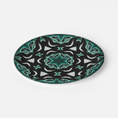 Afrikanisch-afrikanisches Muster kaleidoscope Pappteller (Schrägansicht)