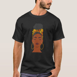 Afrikanisch-Amerikanerin Kente Cloth Headband Afro T-Shirt