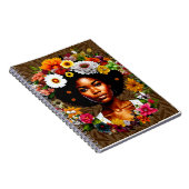 Afrikanisch-Amerikanerin mit Blumenkronen Notizblock (Rechte Seite)