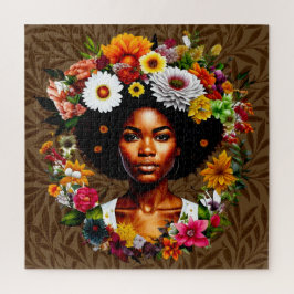 Afrikanisch-Amerikanerin mit Blumenkronen Puzzle