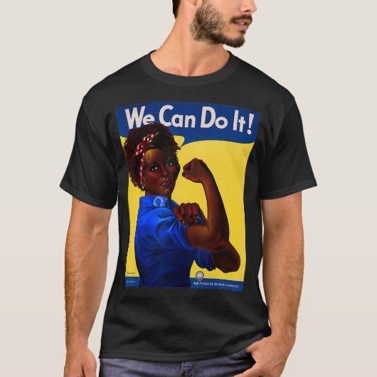 Afrikanisch-Amerikanerin Rosie The Riveter Black H T-Shirt (Vorderseite)