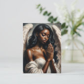 Afrikanisch-Amerikanische Angel-Frau Prachen Postkarte (Stehend Vorderseite)