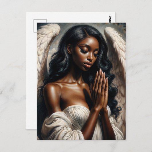 Afrikanisch-Amerikanische Angel-Frau Prachen Postkarte (Vorne/Hinten)