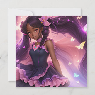 Afrikanisch-amerikanische Anime-Girl-Animecore-Äst