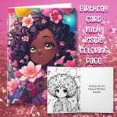 Afrikanisch-amerikanische Anime Girl Birthday Karte