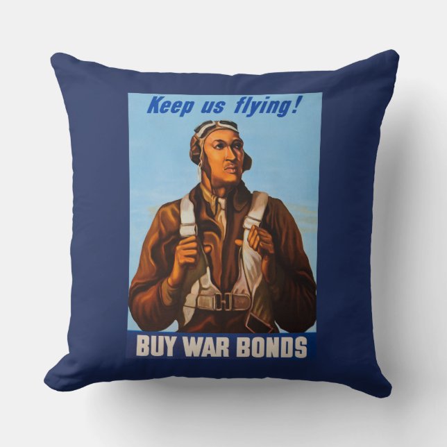 Afrikanisch-amerikanische Aviatoren kämpfen Pilote Kissen (Vorderseite)