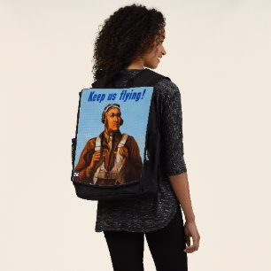 Afrikanisch-amerikanische Aviatoren kämpfen Pilote Rucksack